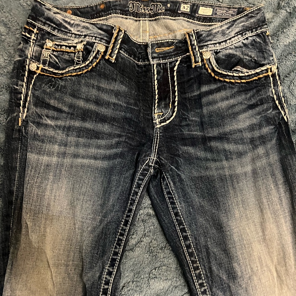 Miss Me Women's Dark Blue Boot Cut Jeans - Size 32